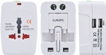All in One travel adapter with USB port